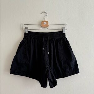 Apiece Apart Black Drawstring Relaxed Shorts